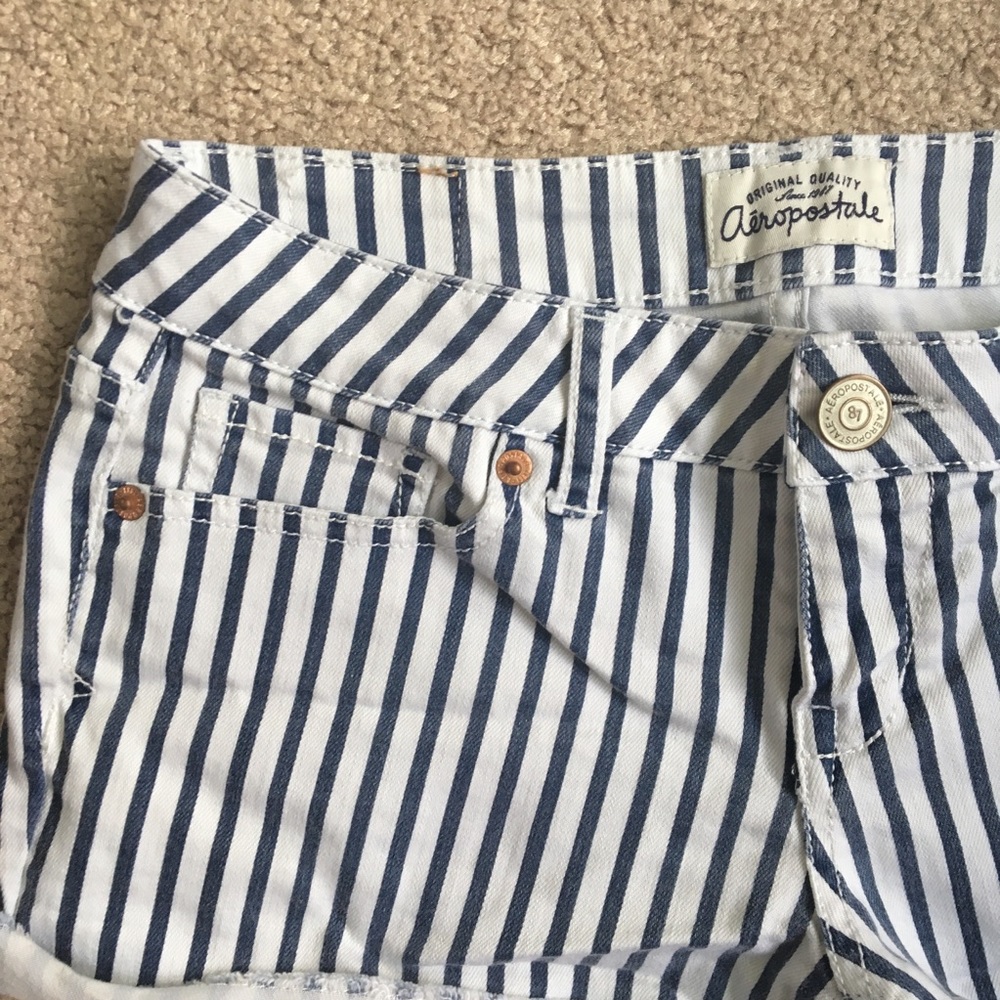 Blue and White Pinstripe Aeropostale Shorts